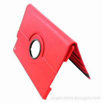 PU Leather Case for iPad, Can be Rotated and Folded